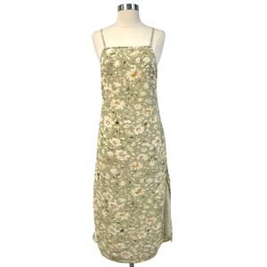 American Eagle Sundress Womens‎ Size Small Sage Green Daisy Cottagecore Bohemian